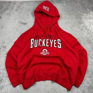 Ohio State Varsity Buckeyes University Football Hoodie Sweatshirt Red Pullover L